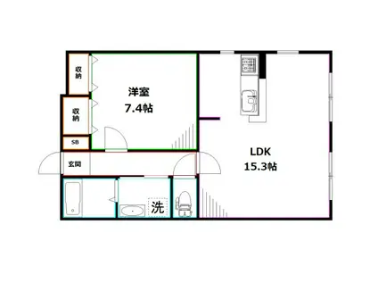 VILLE吉祥寺(1LDK/1階)の間取り写真
