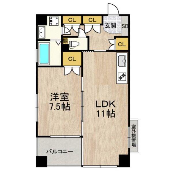 K・H・E(1K/2階)の間取り写真