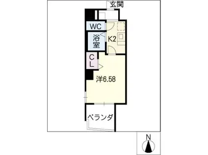 エコ・ファイブ守山(1K/8階)の間取り写真