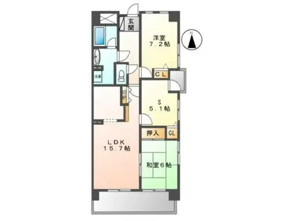 グランドール泉(2SLDK/4階)の間取り写真