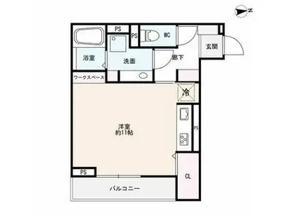 RIVER SYO(ワンルーム/1階)の間取り写真