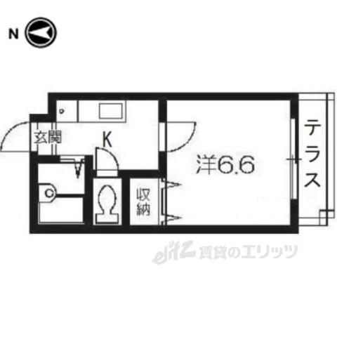 フラッツ7(1K/2階)の間取り写真