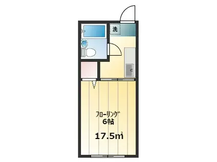 シティハイム ブランシュ(1K/2階)の間取り写真