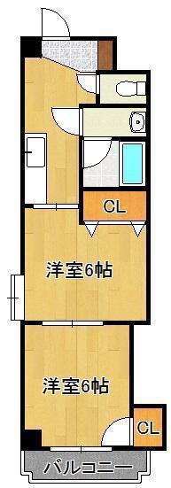 HAMIEL九工大前(2K/6階)の間取り写真