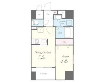 ペイサージュ文京(1LDK/6階)の間取り写真