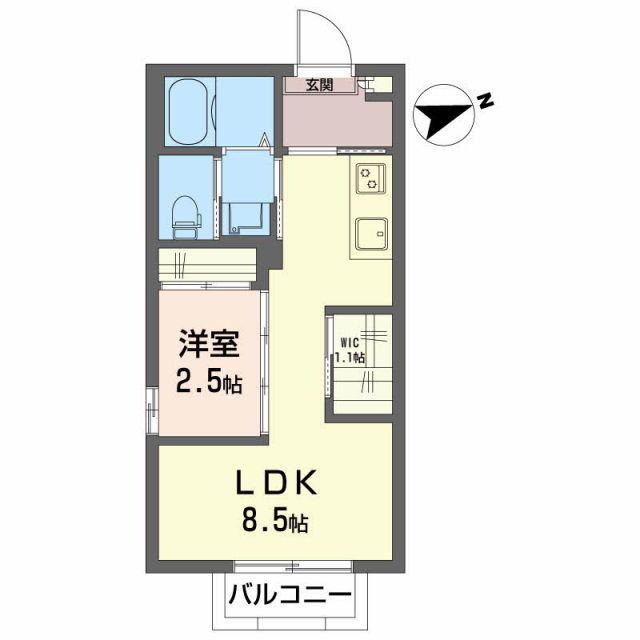サンヒルズ堤(1LDK/1階)の間取り写真