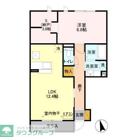 シエルツリー II(1SLDK/1階)の間取り写真