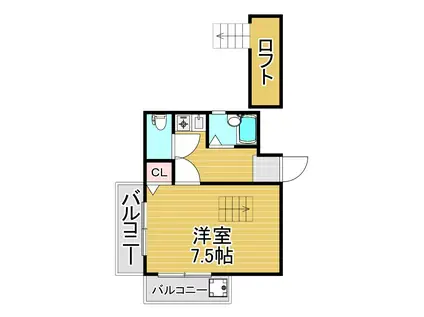 ボヌール桜坂II(1K/3階)の間取り写真