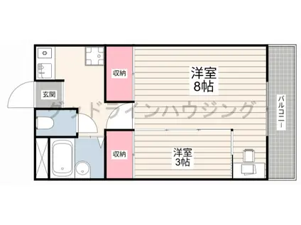 ラフェスタ加東(1LK/2階)の間取り写真