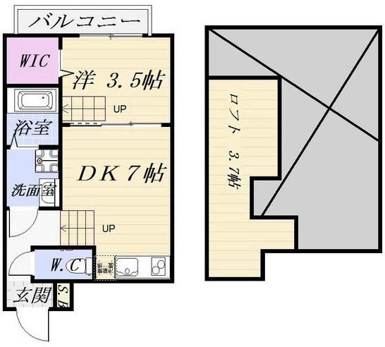 FAMILY STAGE道徳 II(1SDK/2階)の間取り写真