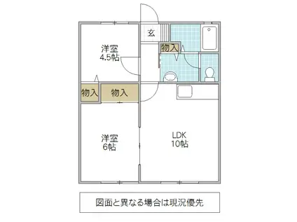 グランセジュール E(2LDK/1階)の間取り写真