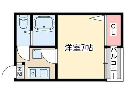 レバンガ江坂AP(1K/2階)の間取り写真