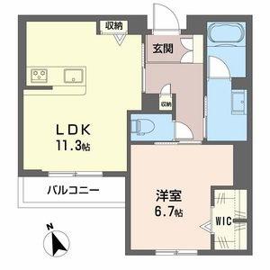 シャーメゾン 木の実(1LDK/2階)の間取り写真