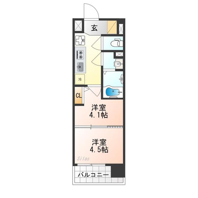 JR東海道本線 西大路駅 徒歩10分 10階建 築1年(2K/6階)の間取り写真