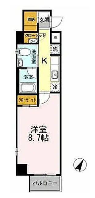 カスタリア神保町(1K/3階)の間取り写真