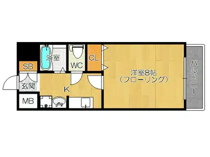 パークステージ箱崎(1K/10階)の間取り写真