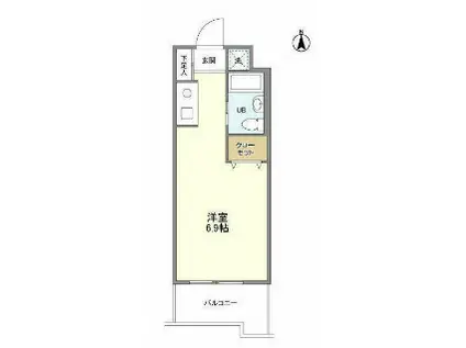 インプルーブ高井戸(ワンルーム/3階)の間取り写真