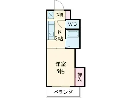 ロイヤル高野Ⅱ(1K/3階)の間取り写真