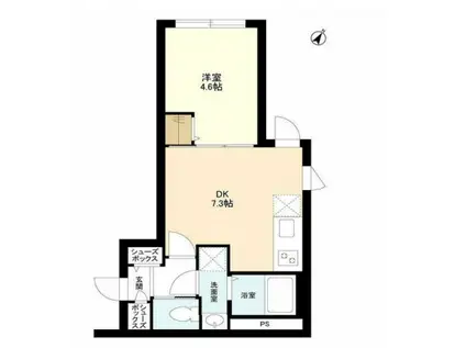 ウェルスクエアイズム木場(1DK/2階)の間取り写真