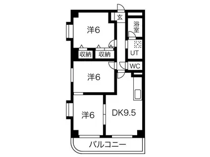 PEACH花の家(3LDK/1階)の間取り写真