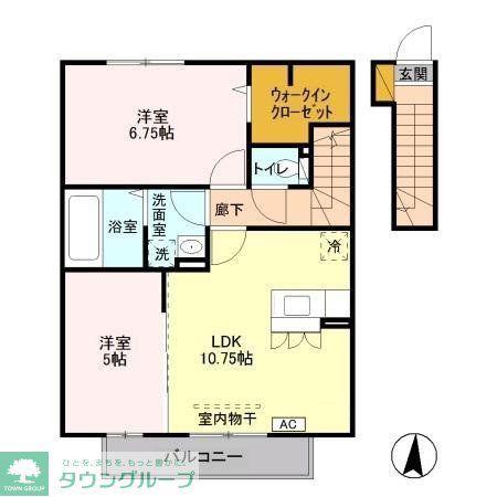 メルベーユカルチェ(2LDK/2階)の間取り写真
