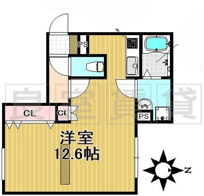 BRANCHE覚王山II(1K/2階)の間取り写真