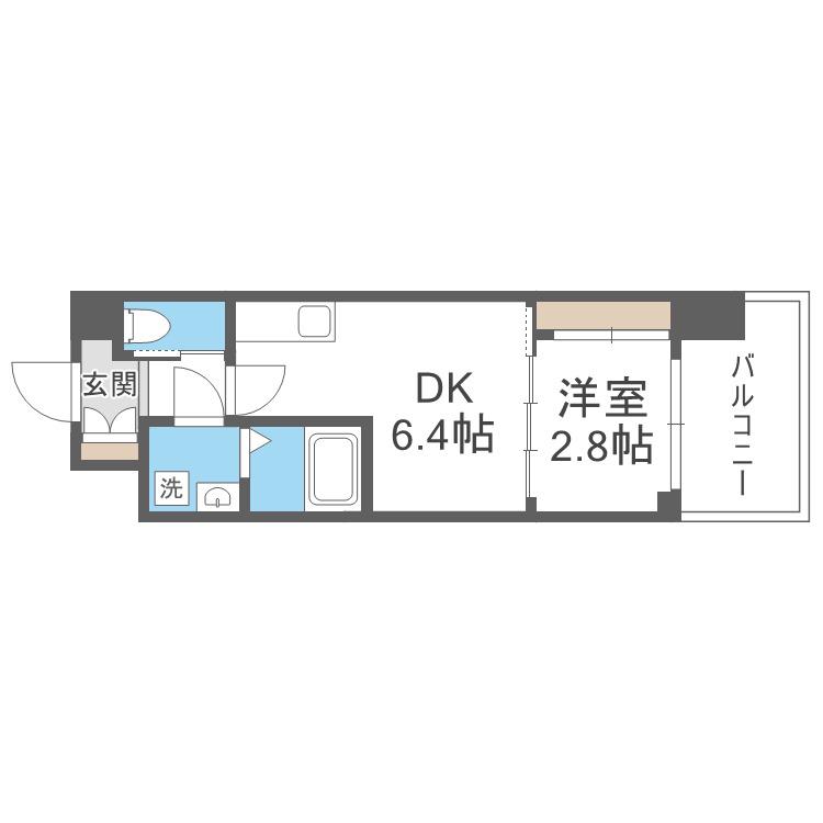 コンフォリア・リヴ淡路町一丁目(1DK/8階)の間取り写真