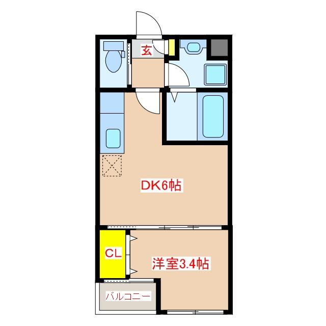 MI CASITA(1DK/2階)の間取り写真