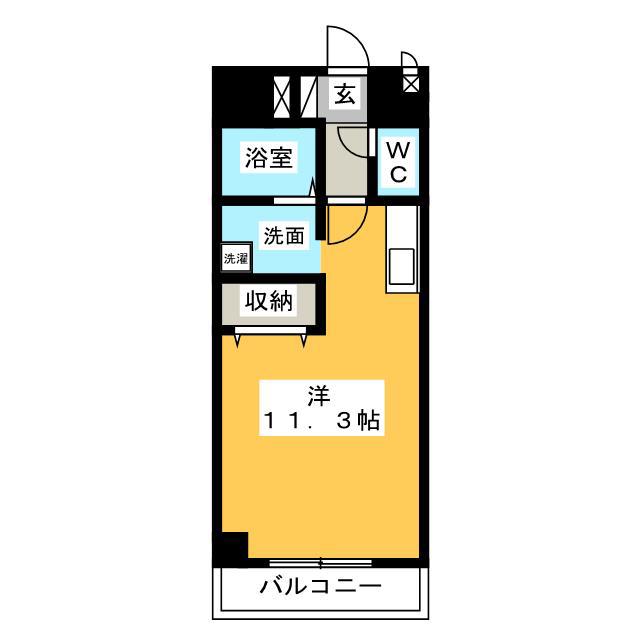 エクレール(ワンルーム/3階)の間取り写真
