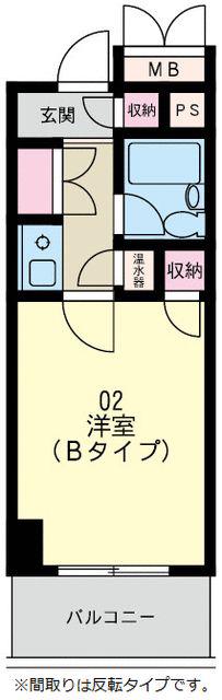 クレスト大和東(1K/2階)の間取り写真
