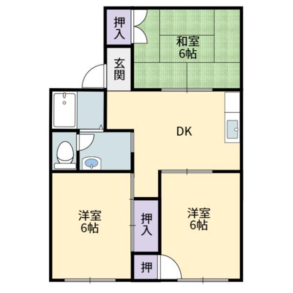 善和ハイツC(3DK/1階)の間取り写真