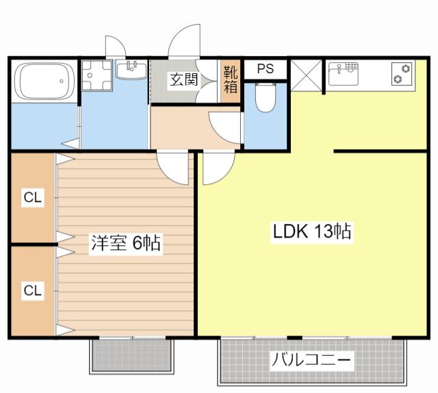 サンライズM(1LDK/2階)の間取り写真