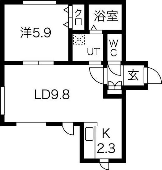 地下鉄東西線 菊水駅 徒歩10分 4階建 築15年(1LDK/3階)の間取り写真