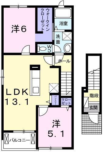 フリシュ・M II(2LDK/2階)の間取り写真