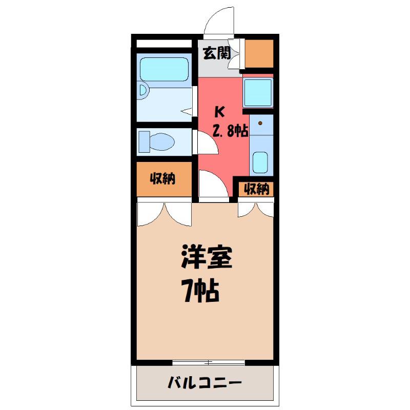 KICORT(1K/1階)の間取り写真