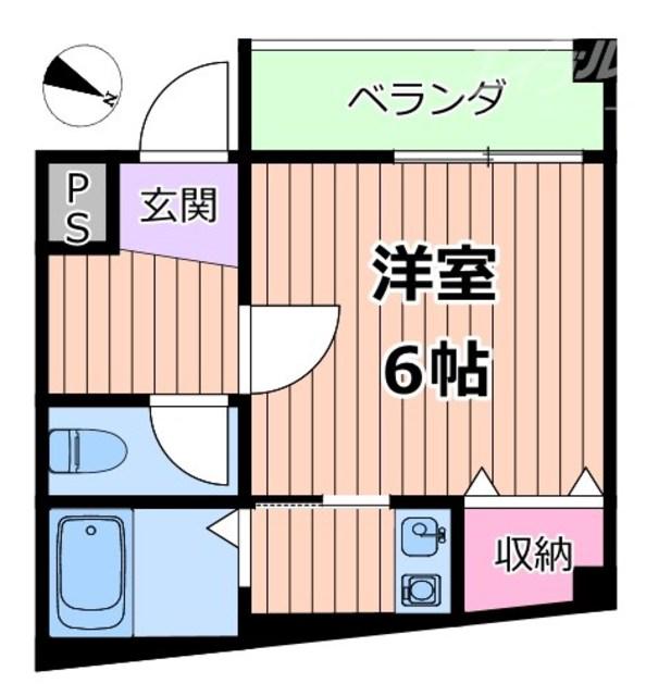 中市マンション(1K/7階)の間取り写真
