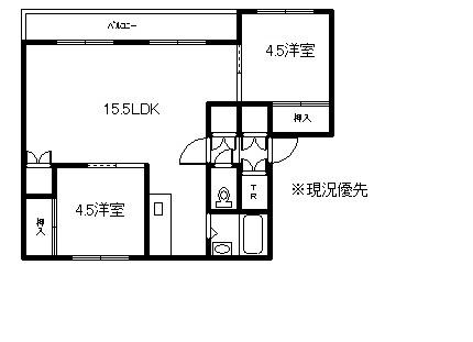 レジデンス美唄(3LDK/3階)の間取り写真