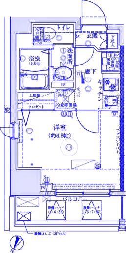 クレイシア西横浜(1K/8階)の間取り写真