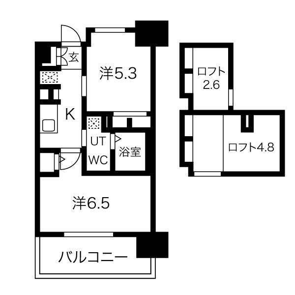 エステムコート名古屋駅前CORE(2K/4階)の間取り写真