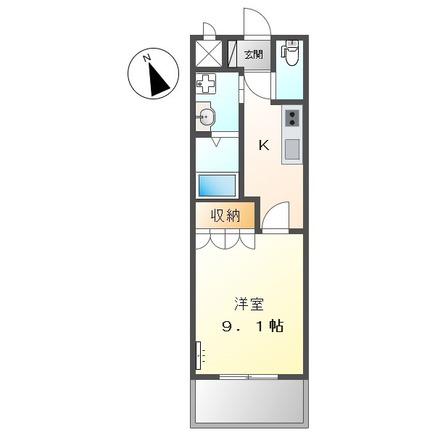 ダンデライオン(1K/2階)の間取り写真