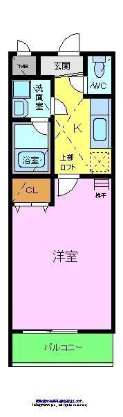 フジパレス初芝駅南1番館(1K/2階)の間取り写真