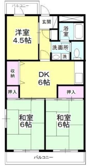 T′S GARDEN行徳II(3DK/4階)の間取り写真