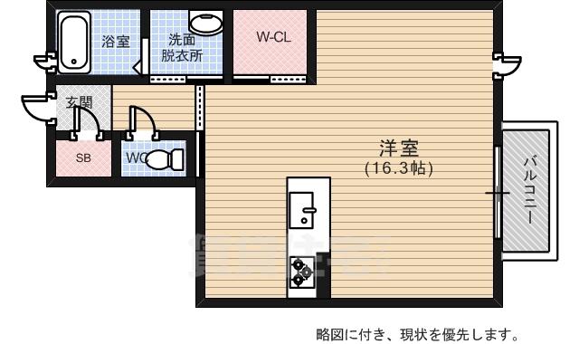 グランカーサ光ヶ丘(ワンルーム/1階)の間取り写真