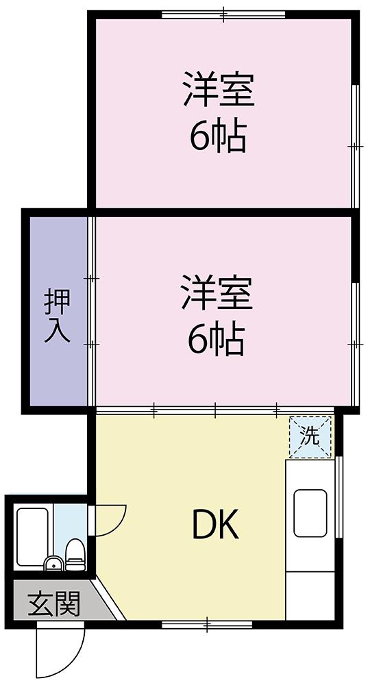 シャルムコーポ(2K/1階)の間取り写真