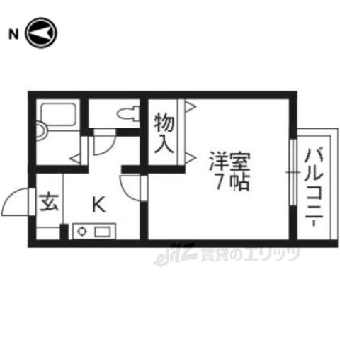 エクセル(1K/2階)の間取り写真