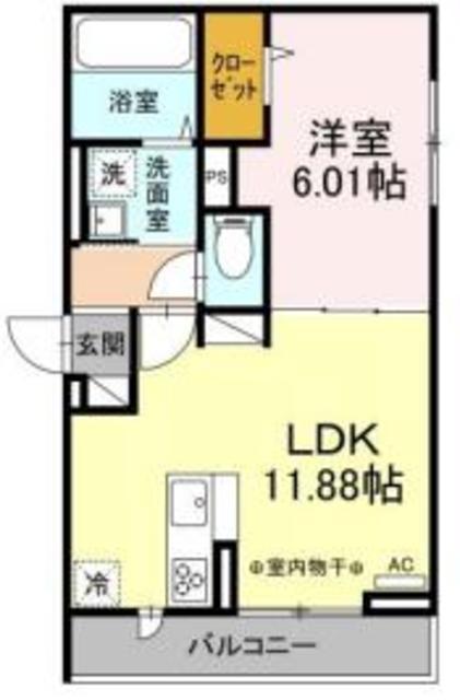 パークビナII(1LDK/2階)の間取り写真