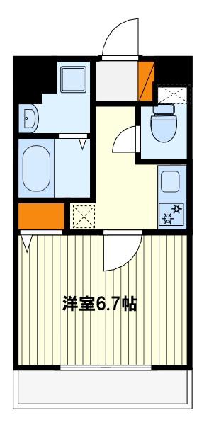 カンパヌラ(1K/2階)の間取り写真