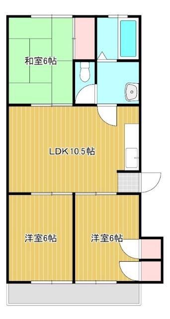 ダイドー2番館(3LDK/2階)の間取り写真