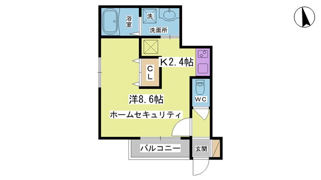 ハートランド(1K/1階)の間取り写真