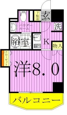 ディアレイシャス北千住(1K/2階)の間取り写真